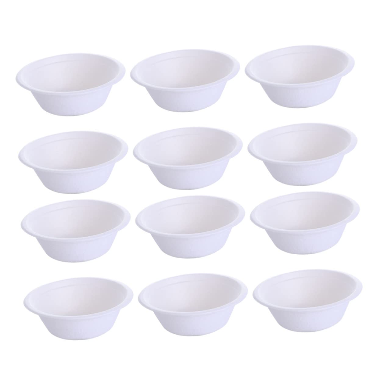 BCOATH 100Pcs White Disposable Paper Bowls Dinnerware for Camping Bbq and Parties Lightweight Portable DIY Painting Accessories Party Supplies