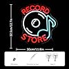 LMSIGNLY Record Store Neon Sign Music Neon Light for Wall Decor Letter Neon Light Record Player Sign for Music Studio Decor Live Musician Neon Light Sign for Bar Concert Decor(Red white) #1