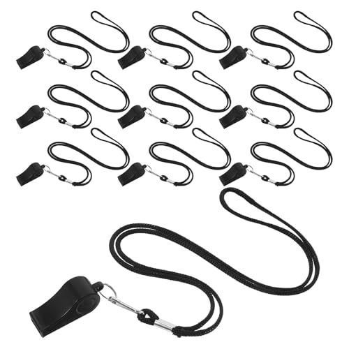 Silbatos de plástico negros para árbitros y entrenadores, pack 10 miniatura 1