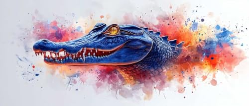 Diamond Painting Crocodile 50x100CM : Kit Broderie Diamant Adulte Débutant Grand Format