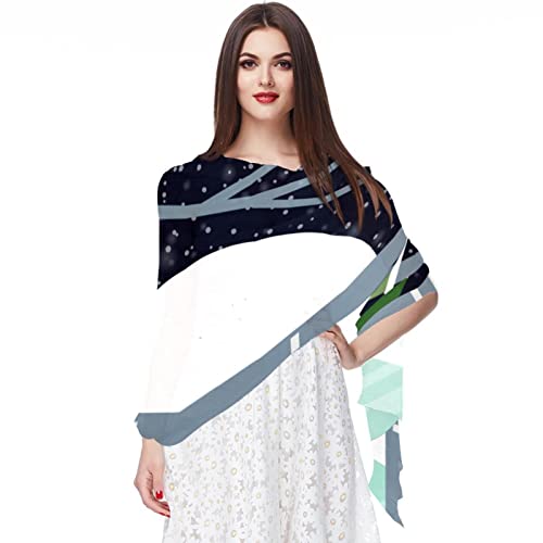 Écharpe de Noël en mousseline multicolore pour femme, châle long léger et voile hijab de plage