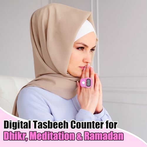 Image of Simgoing Electronic Finger Clicker Counter, Rhinestones Tally Tasbeeh Counter Gifts for Prayer Islamic Golf Counting Goods Lap Knitting Bling Accessories