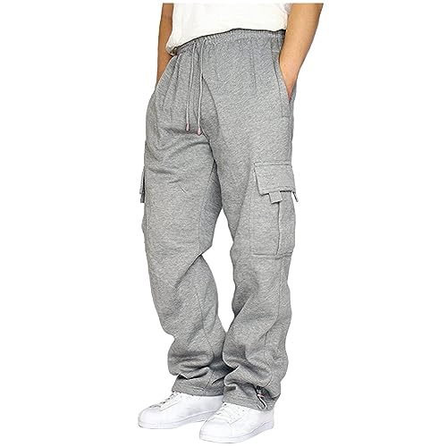 Mens Big and Tall Joggers Loose Fit Casual Workout Running Pants with Multi-Pocket Drawstring Waist Sweatpants