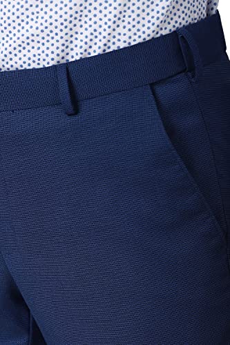 Image of Peter England Men's Polyester Blend Navy Three Piece Suit Business Vest