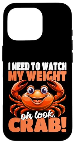 魚介好きのためのカニを食べるグラフィックデザイン スマホケース iPhone 16 Pro 用