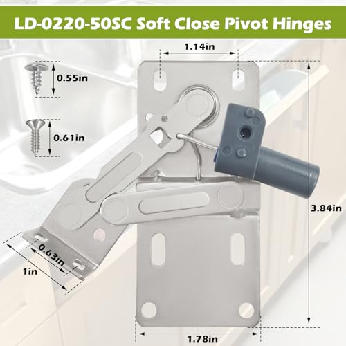 Image of LD-0220-50SC Soft Close Pivot Hinges Self Closing Cabinet Door Hinge