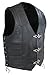 EURO STARS Lederkutte Herren Biker Lederweste 3 Metallverschlüssen, Motorrad Lederkutte, Weste, Clubweste, Biker Lederkutte, Rockerweste, Leder Kutte, Kutte (L, Schwarz)