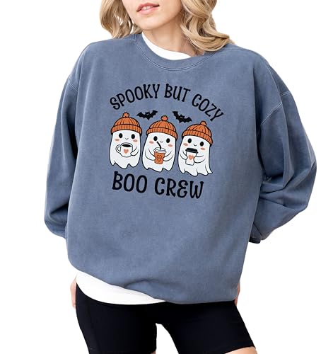 Premium Boo Crew Sweatshirt | Comfort Colors® Vintage Wash, Medium-Heavy Fabric Halloween Pullover for Groups