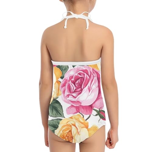 Cute Girls Swimsui One Piece Halter Addustable Swimsuits Beathing Party Water Park Bathing Suit3