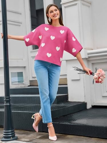 Image of Cicy Bell Womens Half Sleeve Sweaters Oversized Boat Neck Knitted Pullover Sweater Trendy Casual Loose Fit Fall Tops