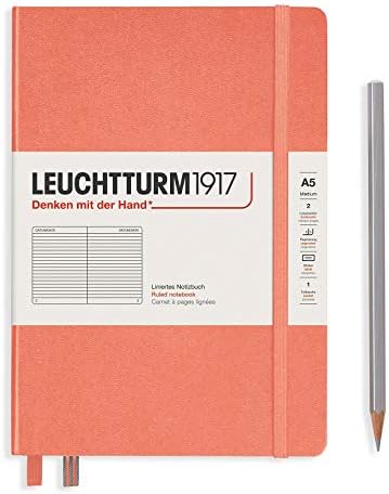 LEUCHTTURM1917 Notebook Medium A5, Hardcover, 251 numbered pages (Black, dotted)
