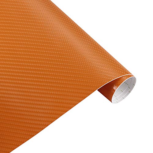 Vinilo naranja para coche 4D fibra de carbono 200x1520mm libre de burbujas