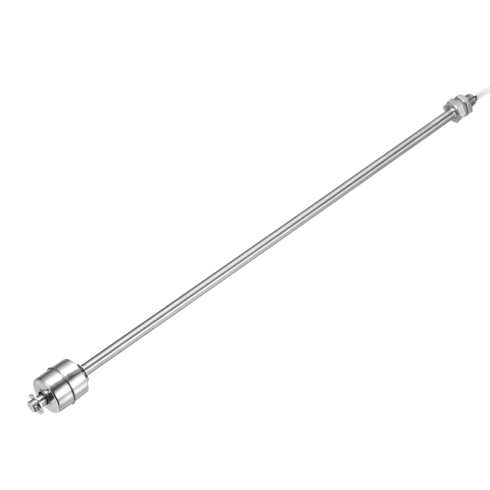 QUARKZMAN Interrupteur À Flotteur En Acier Inoxydable, Tige De 400mm 110V DC 0.2A Capteur De Niveau D'eau Vertical Filetage M10 Contrôleur De Niveau De Liquide Pour Pompe/Alarme 1 Pcs
