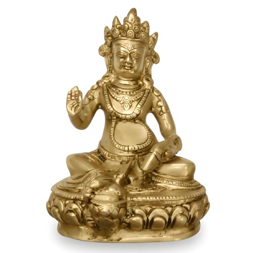 Image of Pure Brass Kuber Ji Idol, Vastu Remedy for Wealth (19 cm, 1.99 kg)