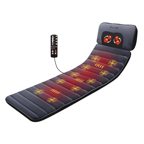 Comfier Tapis de Massage Chauffant, Matelas de Massage complet du Corps avec oreiller de Massage...