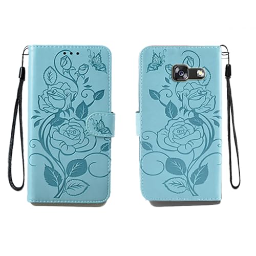 shingtomua for Samsung Galaxy On7/J7 Prime 2/On Nxt/On7 Prime Embossing Wallet Case Kickstand Magnetic Flip Cover Credit Cards Slot with Stand for PU Leather Shockproof Flip Magnetic Case (Green)