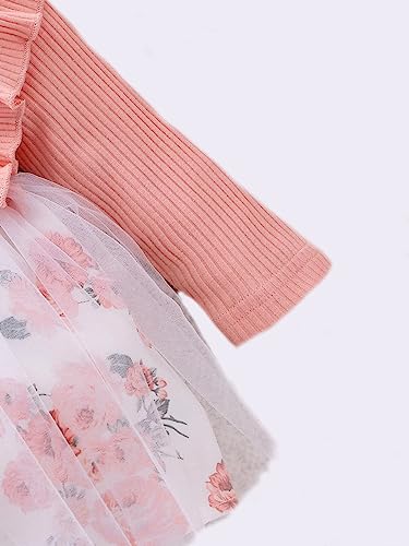 Image of Baby Girl Toddler Dress Full Sleeve Infant Casual Ruffle Print Clothing Dress| Festive /Wedding Dress| Birthday Fancy Dress | Girls Frock Dress|Net Fit and Flare Knee-Length Frock Dress