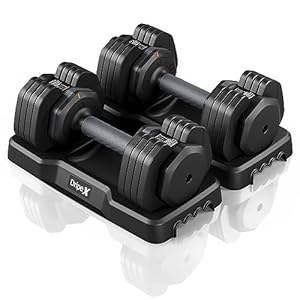Dripex Hantel Verstellbares Hantelset 11 kg ein Paar, Hantel mit Anti-Rutsch Griff, Einstellbaren Hantelscheiben und Ablageschale, Fitness Kurzhanteln aus Stahl