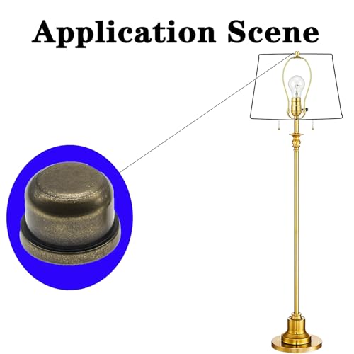 Image of Brass Lamp Finials, 1 /4-27 Thread, 1 /2 Inch Lamp Shade Nuts for Harp Tops | 8 Packs Finish Metal Finials with 1 /4-27 Female Threads for Compatible Table, Floor, Desk And Bedside Lamp Harps