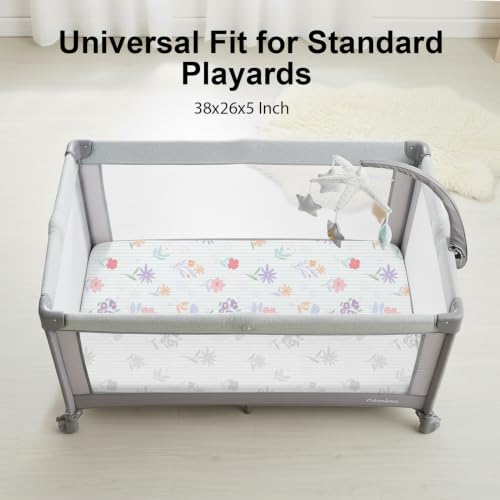 Image of Plushii 4PK Mini Crib Sheets,Fitted for Pack and Play Mattress, 38 inchx 26 inch