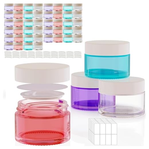48-Pack Refillable Glass Cosmetic Jars