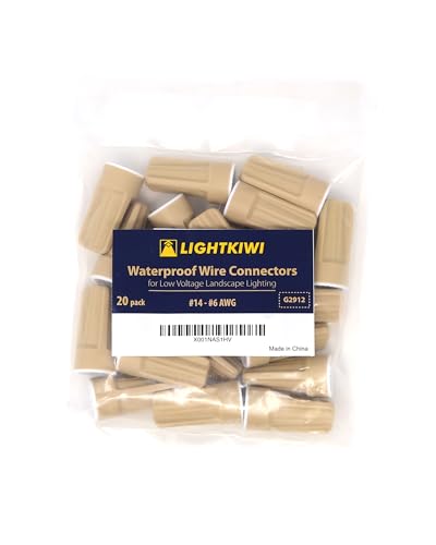 Lightkiwi Waterproof Wire Connector for Low Voltage Landscape Lighting (#14 - #8 AWG (20 Pack))