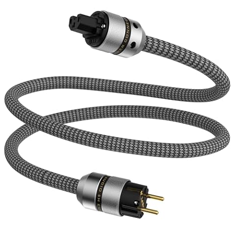 Tertullus Wysokiej klasy kabel sieciowy hi-fi i C15, kabel zasilający audio, z wtyczką Schuko i wtyczką do urządzeń zimnych (E820, 1,5 m)