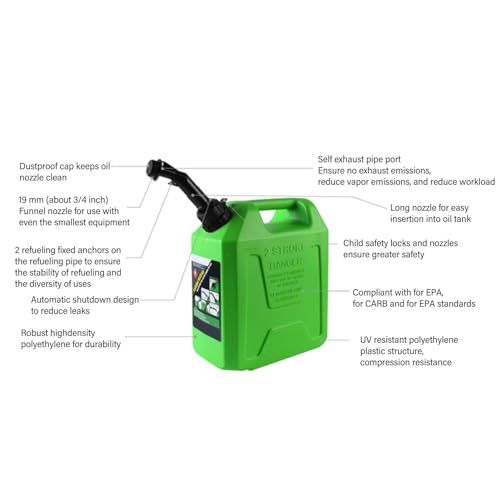 Tanque de 5L de Grande Capacidade, Portátil, Fechamento Automático, Latas de Armazenamento de Gasoli