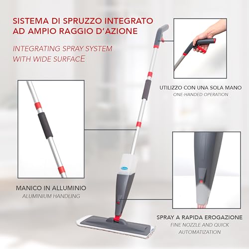 Ipea Scopa Lavapavimenti A Spruzzo In Alluminio Con Panno In Microfibra - [ Super Leggera ] - Mop Scopa A Spruzzo Spray Con Flacone Per Lavare Pavimenti, Rimuovere La Polvere, Pulire I Vetri - 11