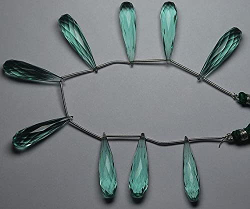 Quartz améthyste verte gouttes 35mm : des paires calibrées sans défaut pour vos bijoux