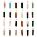 12pcs Healing Pointed Chakra Beads Pendants Point Bullet Shape Crystal Teardrop Stone Random Color Beads Pendant (Mixed Color)