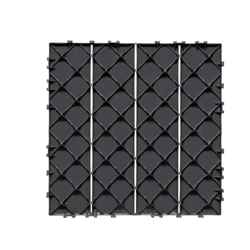 Miniatura 9 de Vevor Azulejos Entrelazados Para Terraza, De Plástico, Resistentes Al Agua, Para Uso En Exteriores, Para Todo Tipo De Climas, Para Porches, Piscinas, Balcones, Gris Oscuro, 300 X 300 X 20 Mm, 54 Uds