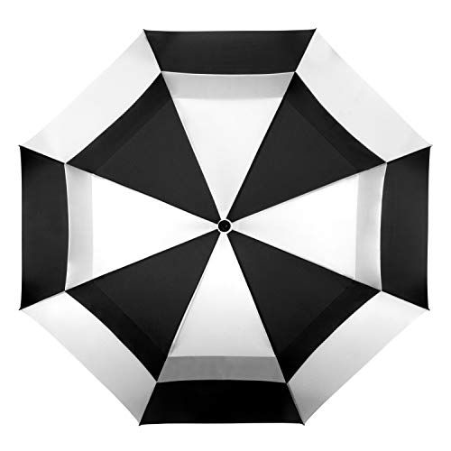Shedrain Windjammer Vented Auto Open 62-Inch Arc With Fiberglass Shaft And Rubber Coated Handle With Sleeve Golf Umbrella (Black/White) #TOP1