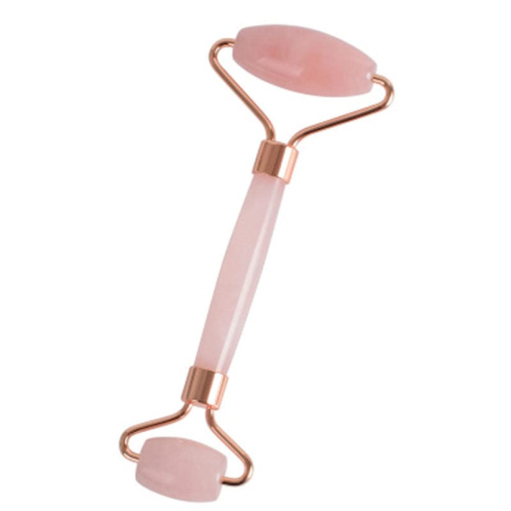 Rose quartz rouleau minceur visage massager cutané outil de levage outil de levage jade rouleau double tête naturel jade massage facial pierre de massage-1 rouleau
