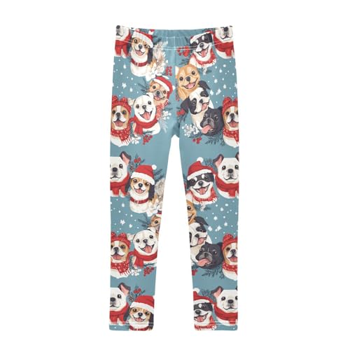 Girls Leggings Dogs with Christmas Scarf and Hat Toddler Girls Clothes Leggings for Girls Toddler Girls Leggings 3-4T