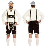 MOKE Oktoberfest Costume Men's Traditional Bavarian Guy Adult Costume for Oktoberfest and Costume Parties - Dark Brown - Medium