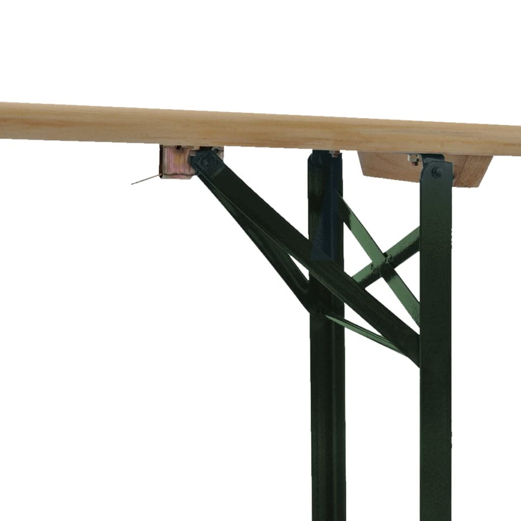 Hothingwell Set tavolo da birreria pieghevole e 2 panche 220 cm in legno di abete cinese e metallo per giardino patio mobili pieghevoli salvaspazio