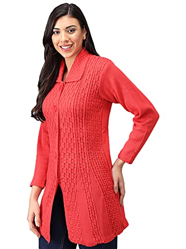 Image of eKools Women Wool Blend Banded Collar Cardigan