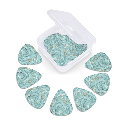 Lot de 24 médiators pour guitare acoustique, électrique, basse (0,46/0,71/0,96 mm) – Azurite bleu sarcelle et feuille… - Les Beatles, Paul McCartney, John Lennon, RIngo Starr, George Harrison Lot de 24 médiators pour guitare acoustique, électrique, basse (0,46/0,71/0,96 mm) - Azurite bleu sarcelle et feuille… – Image 7