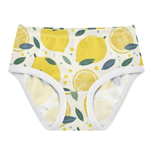 Wusikd Lemon Slices Girls' Underwear Cotton Yellow Girls Briefs Soft Toddler Underwear 2T