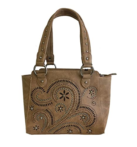 Montana West Ladies Concealed Gun Carry Purse Handbag Swirl Cutouts Design3