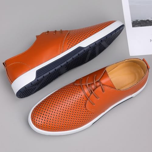 Men's Casual Oxford Shoes - Breathable Leather, Flat - Fashion Sneakers &Hollow - Out, Versatile Daily Wear2