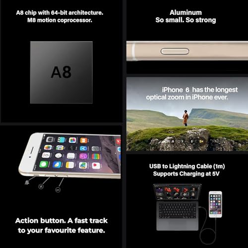 Image of Original Smartphone Compatible with Apple iPhone 6 Gold (64GB Storage with 1-Year Warranty)