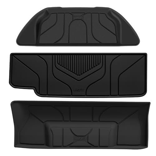 Image of LASFIT Trunk Mats for Tesla Model X & Plaid 6 Seater / 7 Seater 2021-2024 | (Not Fit 5 Seater) 100% TPE All Weather Custom Fit Frunk Mat Sub Trunk Mat Cargo Liners Set Automotive Accessories, 3PC Black