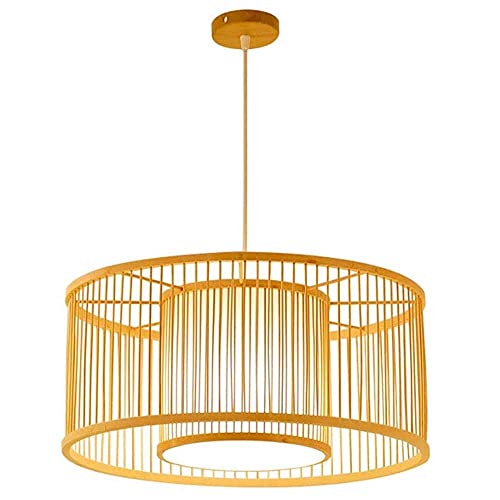 Lámpara de techo de bambú natural para iluminar y decorar salas de estar 2