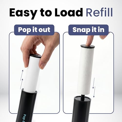 Image of Mini Lint Roller for Pet Hair 4 Refills Pack - Replacement Rolls Compatible Only with Pop & Roll Retractable Travel Lint Roller, Sticky Dog & Cat Hair Remover for Clothes