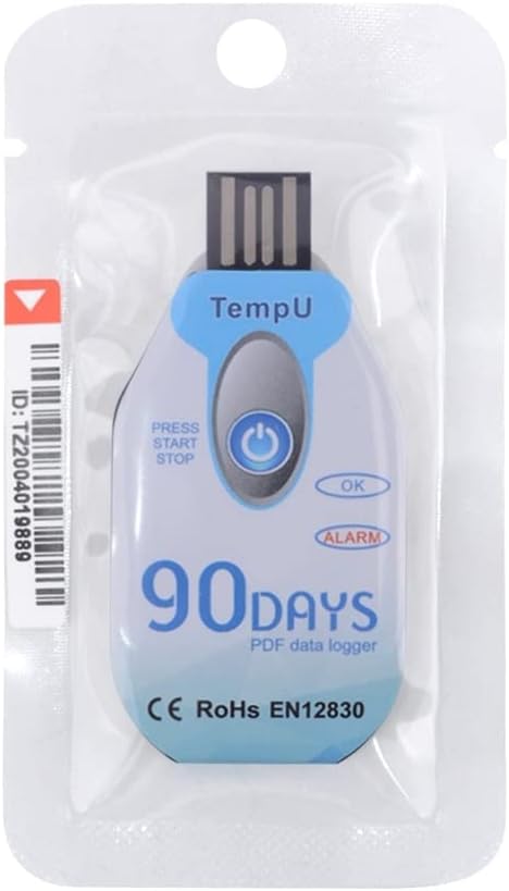 Flexyko Temperature Data Logger Waterproof USB 3.0 PDF Disposable 90 Days Cold Chain Thermometer Recorder for Biological/Chemical Industry