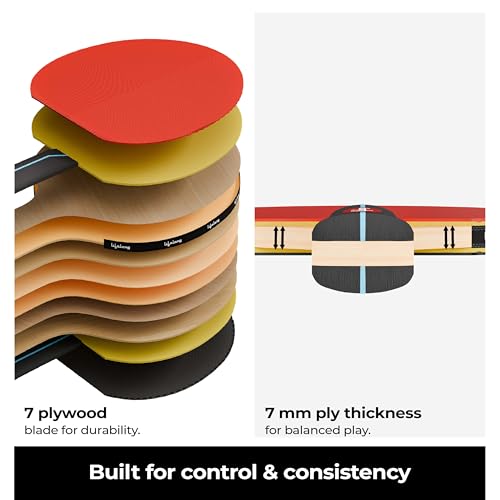 Image of Lifelong Table Tennis Racquet Set | 2 Bats & 3 Training Balls | 7-Ply Wood Construction with Premium Rubber Surface | Indoor & Outdoor Play | Suitable for Beginners & Recreational Gaming