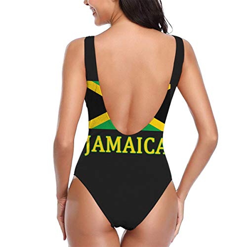 Y Y Y Jamaican Flag Women's One Piece Swimsuits Low Back Bathing Suit Bikini Swimwear2