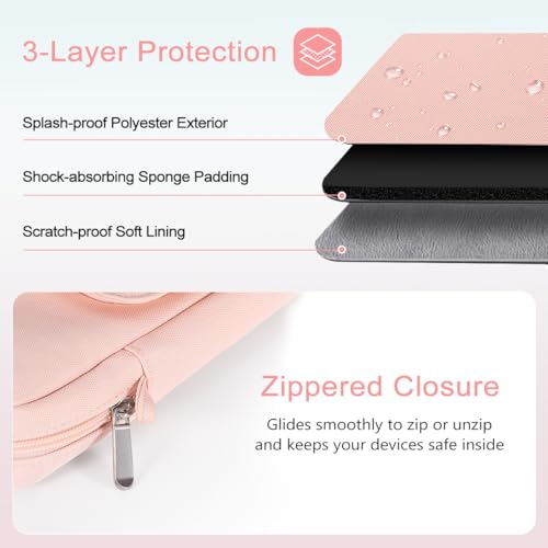 Image of TiMOVO 13 Inch Tablet Sleeve with Shoulder Strap, Pink | Fits iPad Air 13 inch, iPad Pro 13 inch /12.9 inch, Surface Pro 12, Galaxy Tab S10 Plus /FE+, Remarkable Paper Pro 11.8 inch